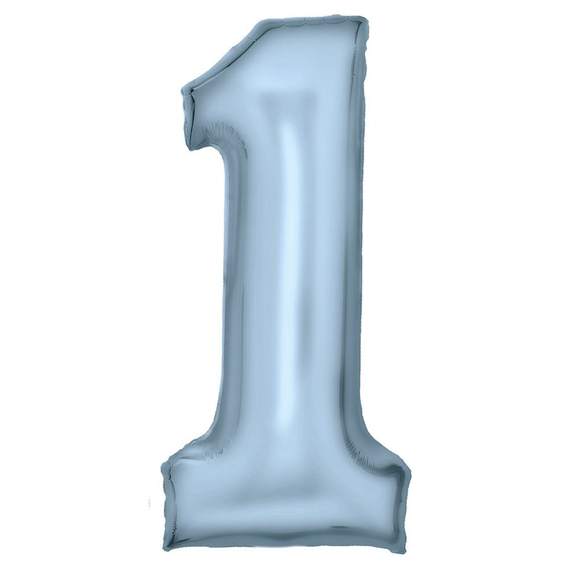 Silk Lustre Blue Foil Number 1 Balloon 89cm