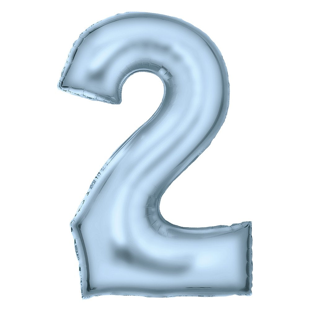 Silk Lustre Blue Foil Number 2 Balloon 89cm