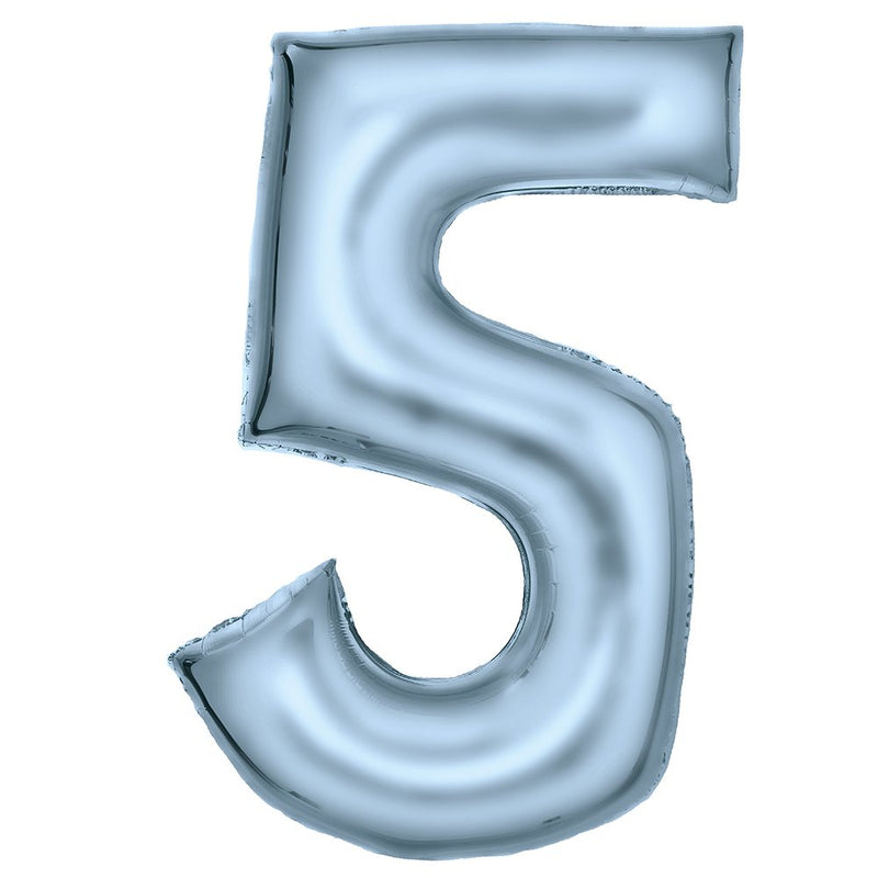 Silk Lustre Blue Foil Number 5 Balloon 89cm