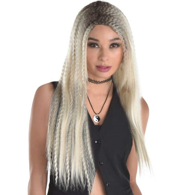 Platinum Blonde Crimped Wig