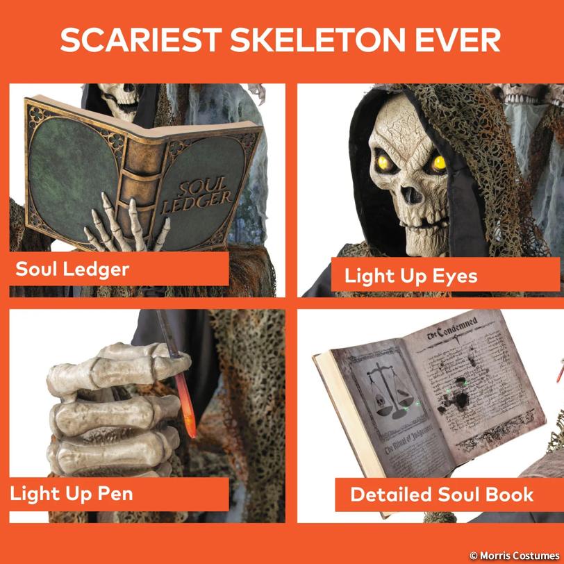 Animated Soul Collector - 7 Ft - Light-Up Halloween Prop