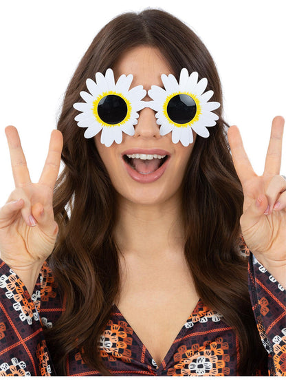 Daisy Hippie Specs, White
