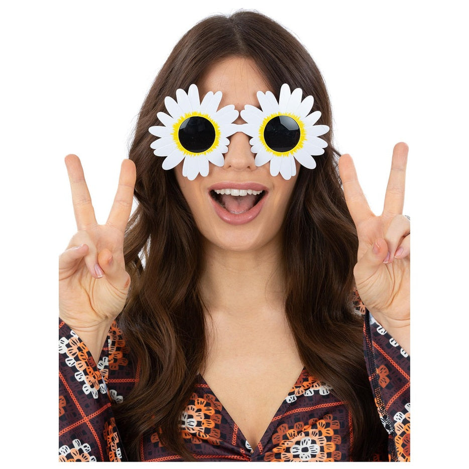 Daisy Hippie Specs, White