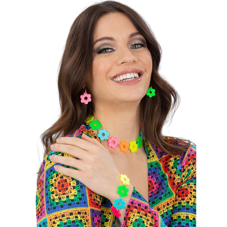 Neon Flower Power Jewellery Set