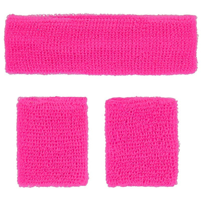 80s Neon Sweatbands, Pink