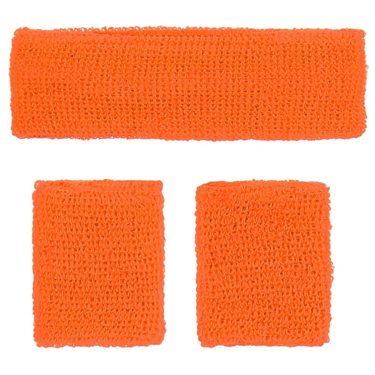 80s Neon Sweatbands, Orange