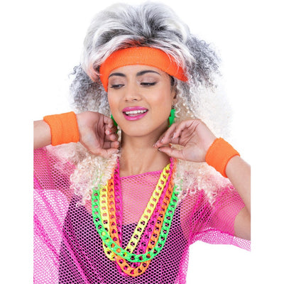 80s Neon Sweatbands, Orange