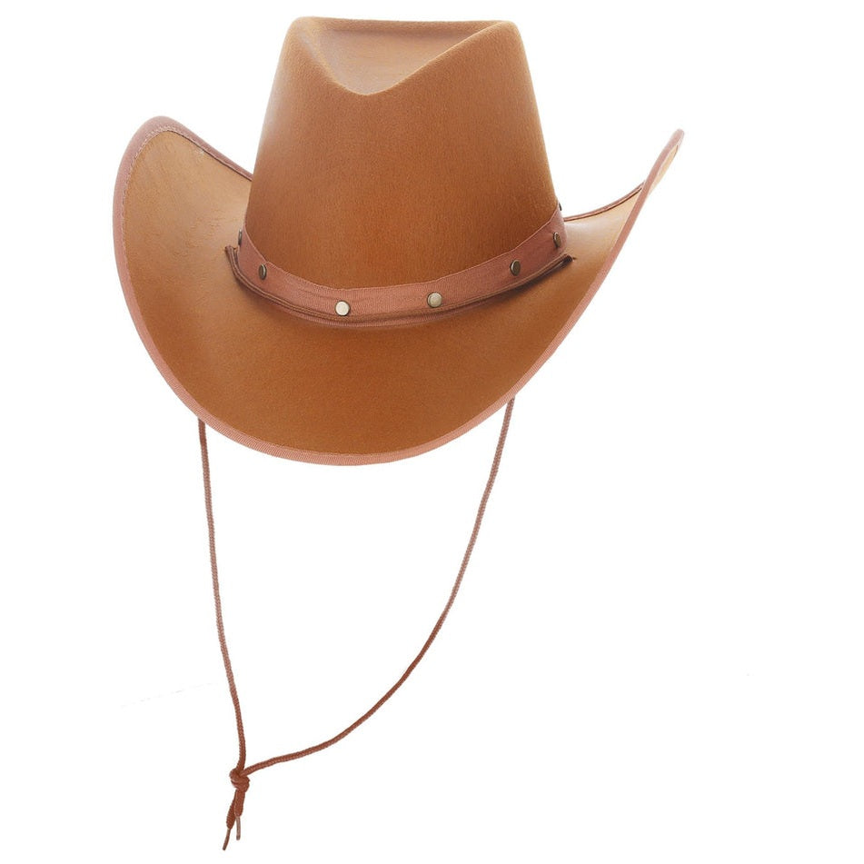 Tan Cowboy Hat, Felt, with Cord