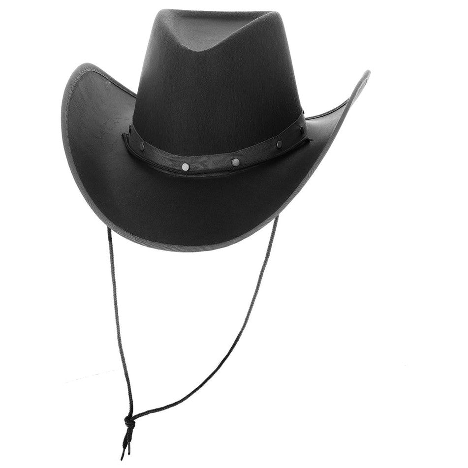 Black Cowboy Hat, Felt, with Cord
