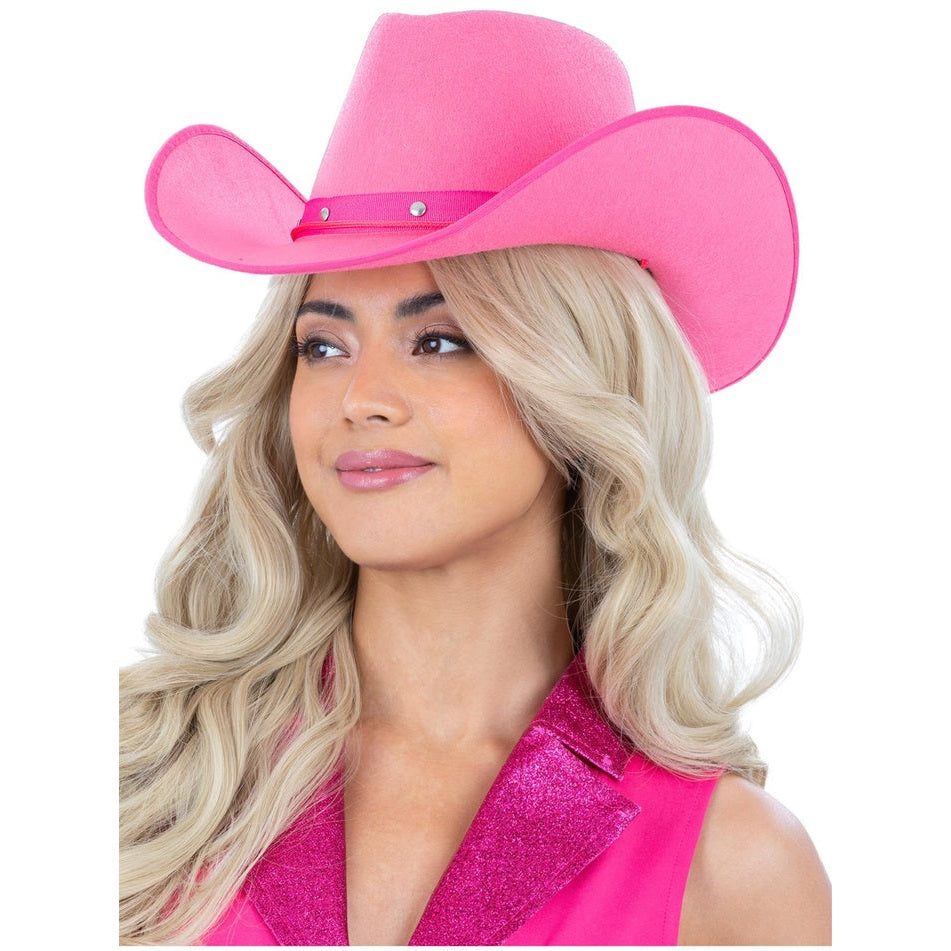 Hot Pink Cowboy Hat, Felt, with Cord