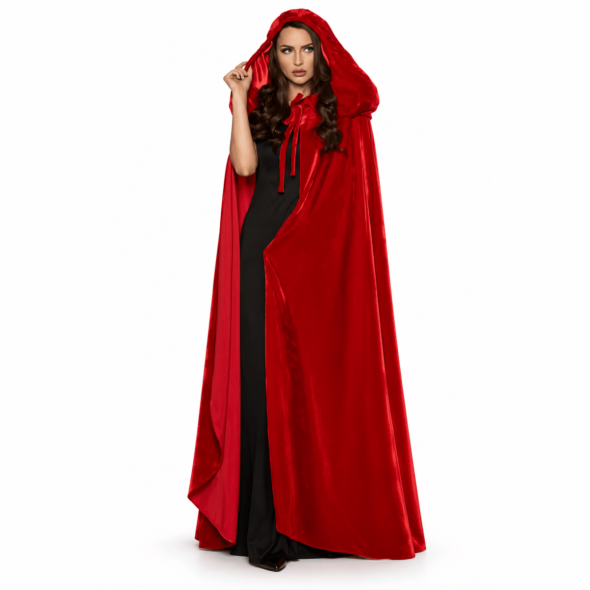 Velvet Red Cape with Deluxe Hood