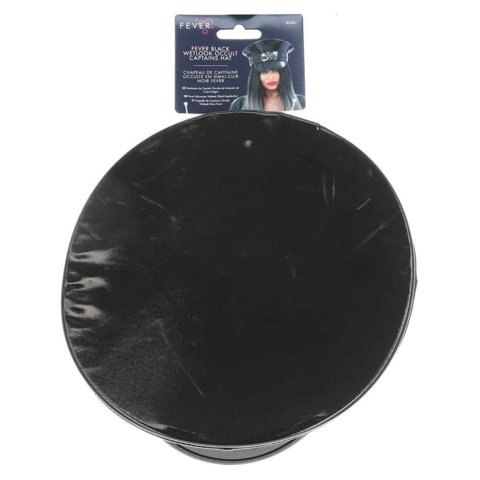 Deluxe Black Wetlook Occult Captains Hat
