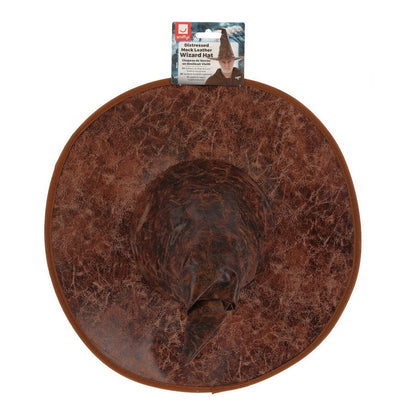 Distressed Mock Leather Wizard Hat