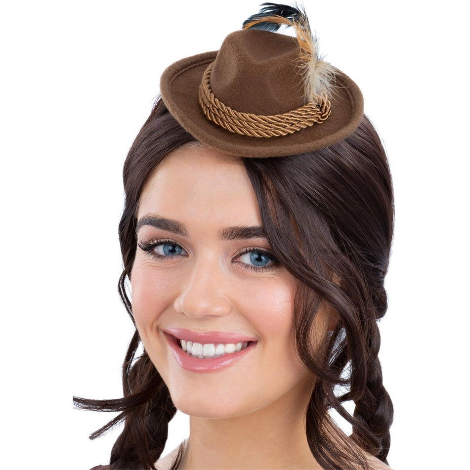 Mini Bavarian Trenker Hat, Brown
