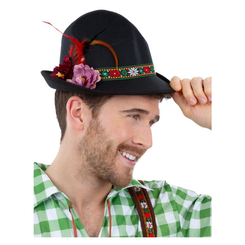 Dirndl Trenker Hat, with Feathers and Flowers