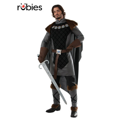 Dark Prince Deluxe Costume, Adult in black with intricate detailing and regal accents