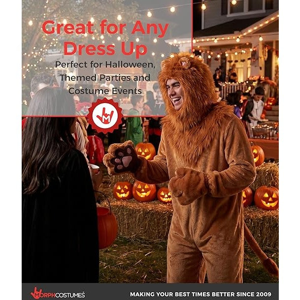 Deluxe Lion Adult Plush Jumpsuit Costume