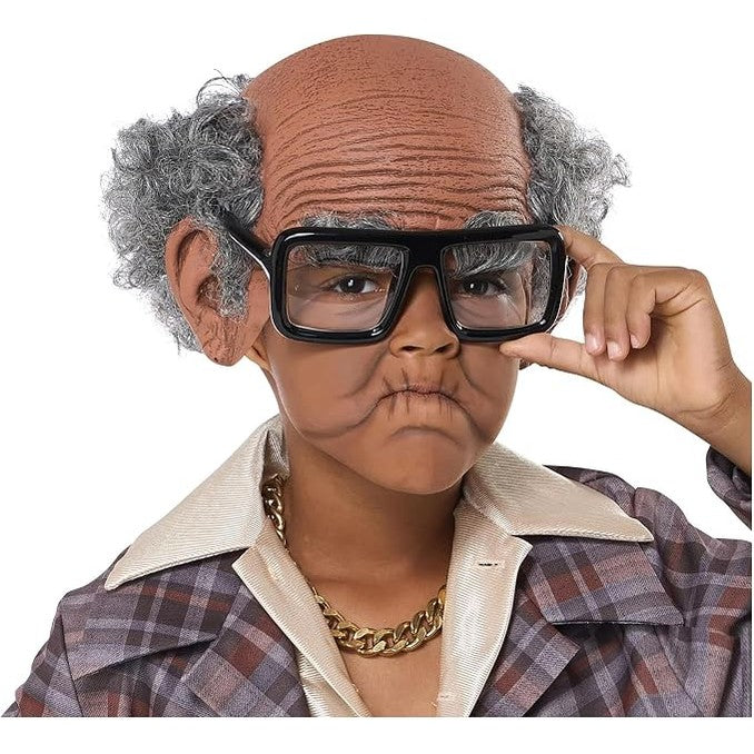 Old Man Kids Bald Cap and Wig