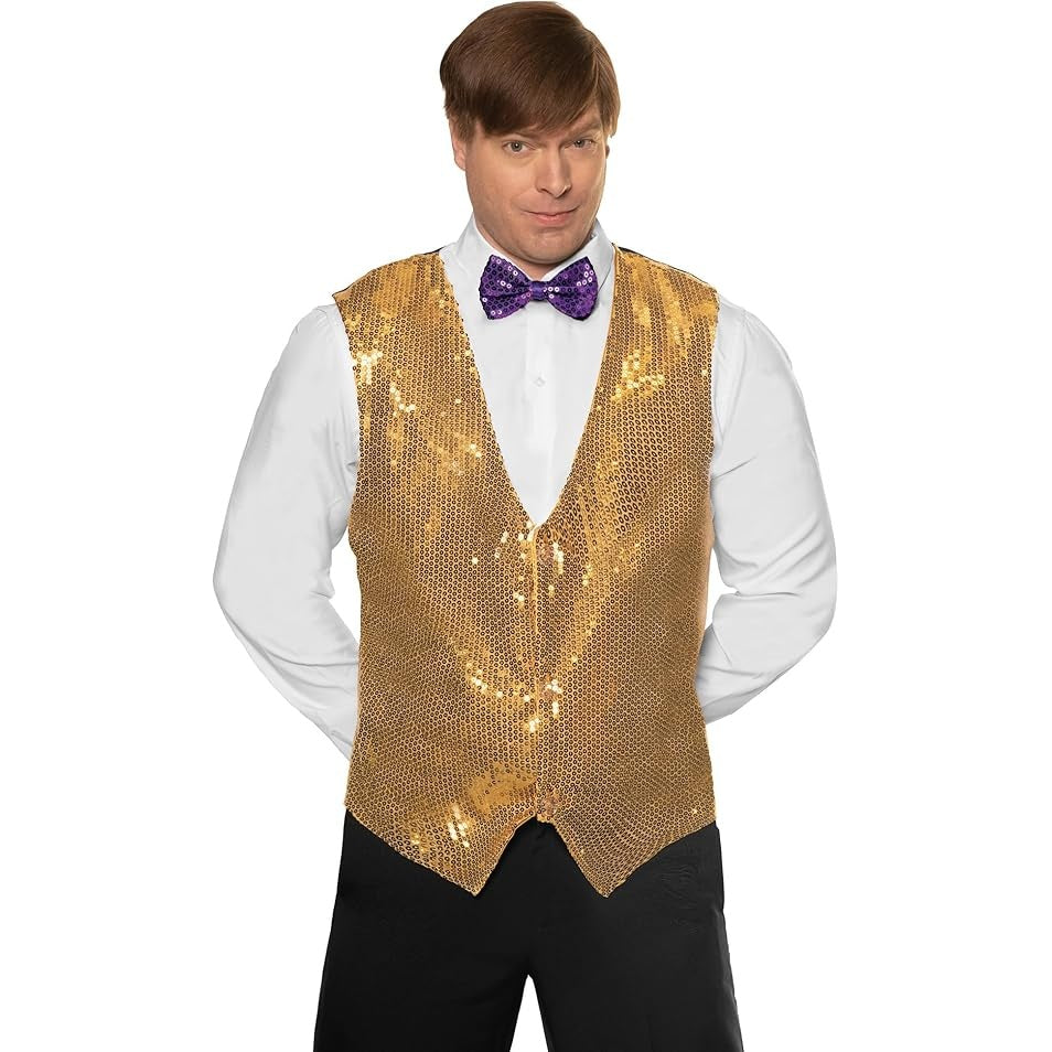 Sequin Vest Gold, Adult