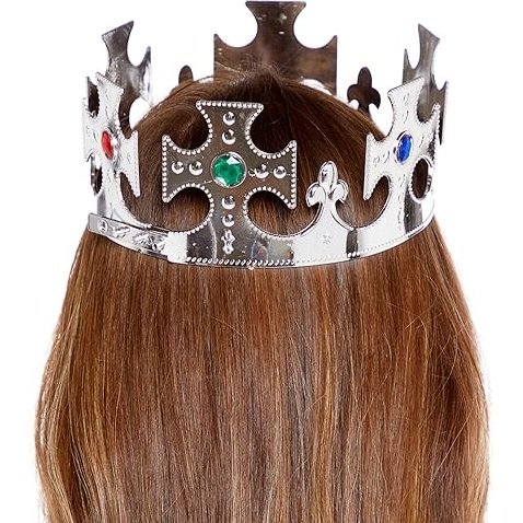  Elegant Royal Crown made of silver metal with a regal design