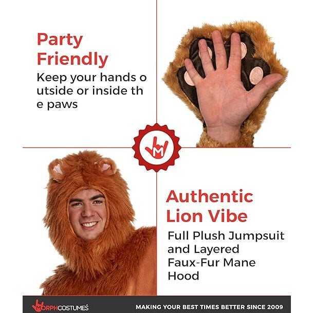 Deluxe Lion Adult Plush Jumpsuit Costume