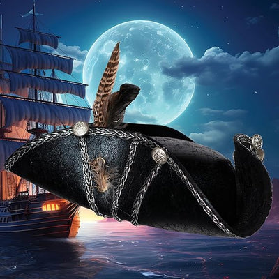 Faux Suede Brown Pirate Hat