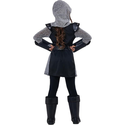 Beautiful and detailed Noble Knight Girls' Costume with cape and armor