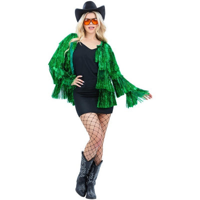 Fever Tinsel Festival Jacket, Green