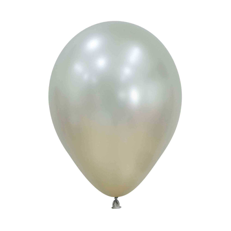 Round Balloon 30cm Silk Cream Pearl, Uninflated