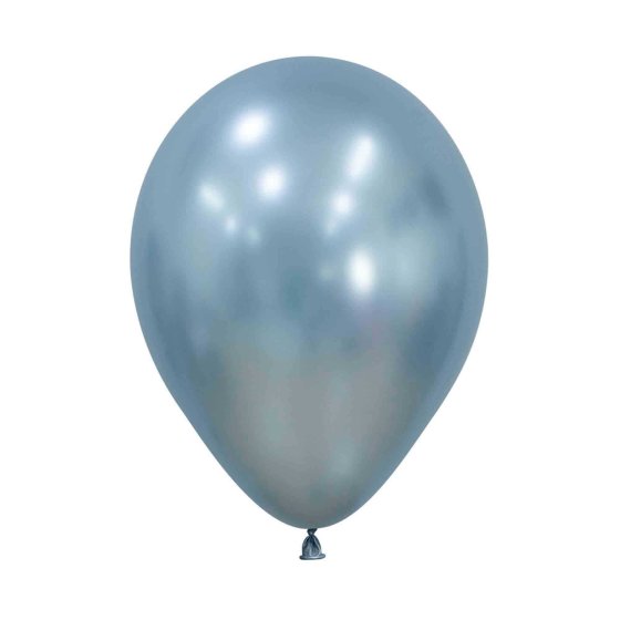 Round Balloon 30cm Silk Arctic Blue, Uninflated