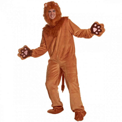 Deluxe Lion Adult Plush Jumpsuit Costume