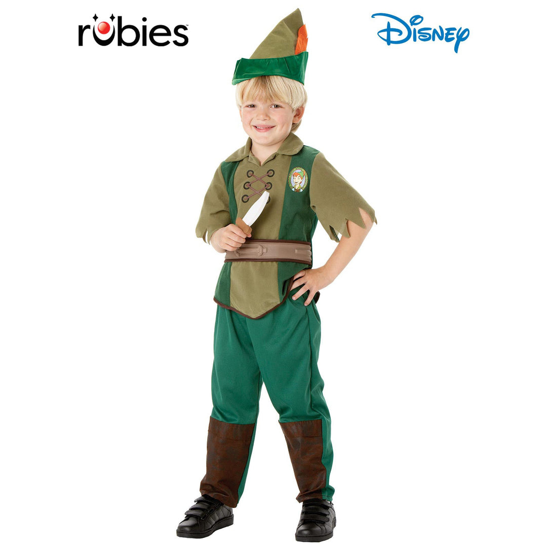 Peter Pan Child Size S costume for boys with green tunic and hat