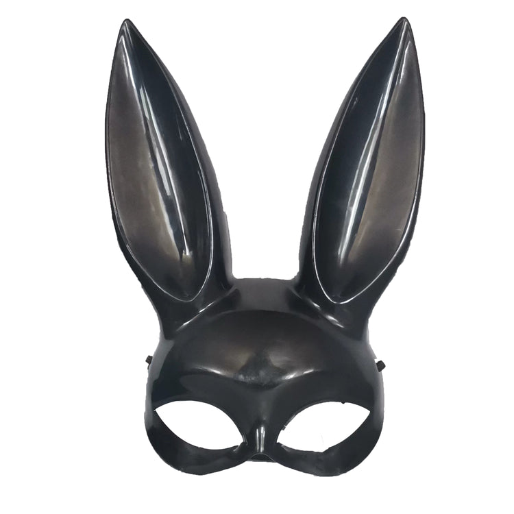 A close-up image of a playful and stylish tie up bunny mask for costume parties and masquerade events