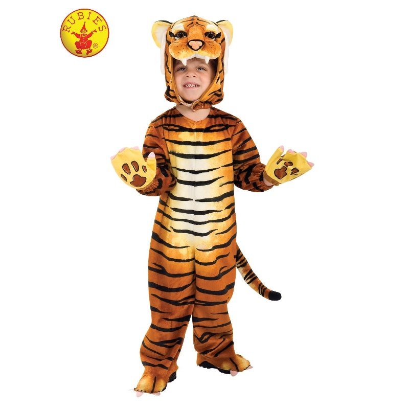 Tiger Silly Safari Costume for Kids, with Black and Orange Stripes, Hood, and Tail
