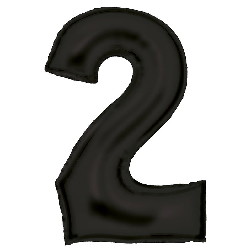 Silk Lustre Black Foil Number 2 Balloon 89cm