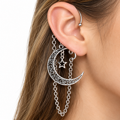 Big Moon & Star Ear Cuffs
