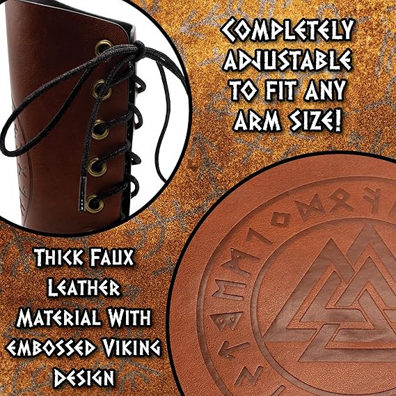 Viking Warrior Arm Guards, Brown