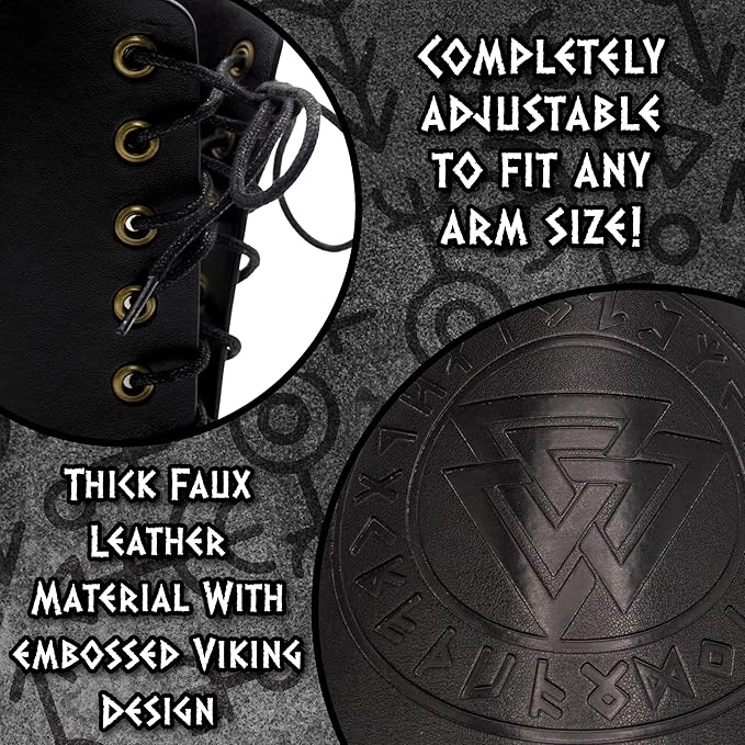 Viking Warrior Arm Guards, Black