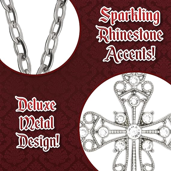Silver Rhinestone Studded Cross