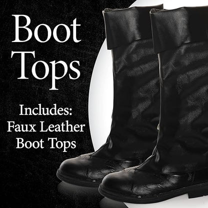 Faux Leather Black Boot Tops