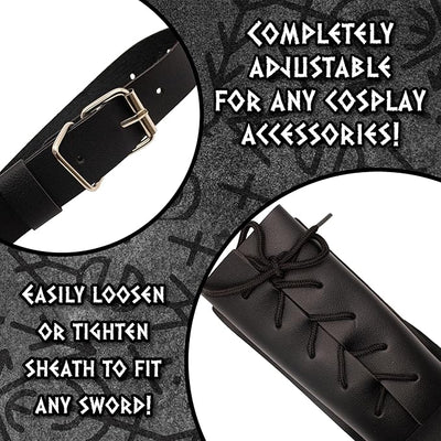 Celtic Sword Back Sling Costume Accessory, Black