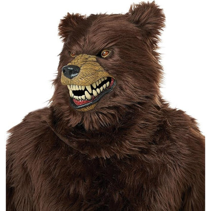 Grizzly Bear Adult Deluxe Costume with Moveable Jaw Mask