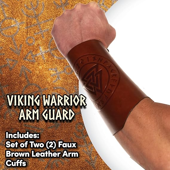 Viking Warrior Arm Guards, Brown