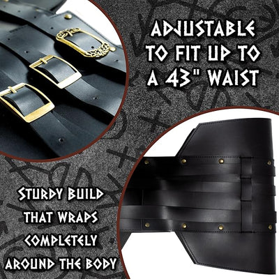 Faux Leather Gladiator Belt, Black