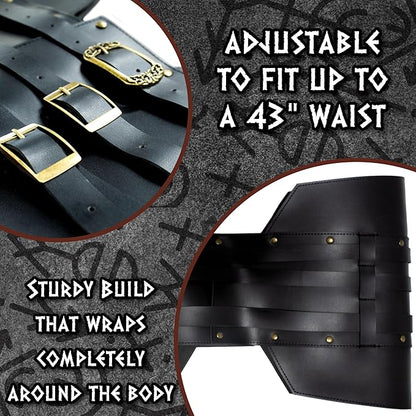 Faux Leather Gladiator Belt, Black