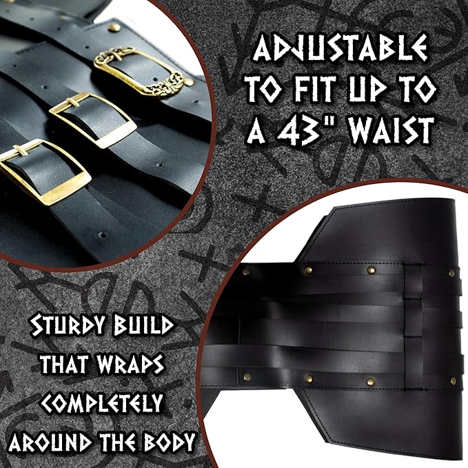 Faux Leather Gladiator Belt, Black