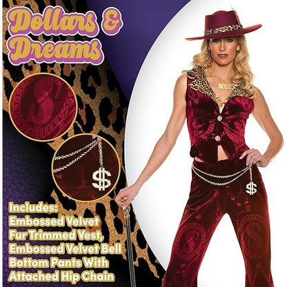 Sexy Top Dollar Costume Costume Women, Red