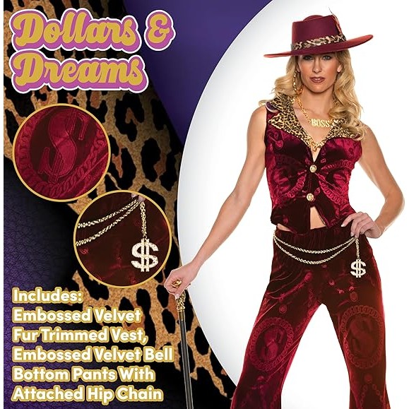 Sexy Top Dollar Costume Costume Women, Red