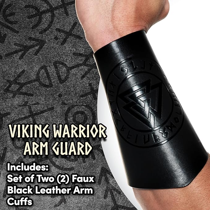 Viking Warrior Arm Guards, Black