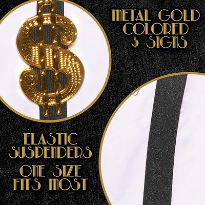Pimp Gold Money Sign Suspenders